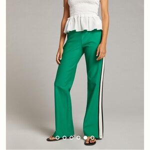 Maeve Martine Ponte Track Green Pants